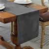 BALCONY & FALCON Runner da tavola impermeabile per interni ed esterni, moderno e lavabile, stile viennese, in velluto, di alta qualità, grigio scuro, 35 x 180 cm