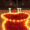 gobutend 1027 Lettere illuminate I Love U per proposte e decorazioni, cartello I Love U con 24 candele a forma di cuore senza fiamma e 1000 petali di rosa per proposta di matrimonio e
