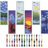 FREEBLOSS 6 Set Punto Croce Ricamo Kit Schemi Motivi Paesaggio Segnalibro per Principianti 20x6cm
