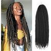 Enbeautiful Marley Twist Hair 30 Inch 8 confezioni Marley Twists Braiding Hair Long Cuban Twist Hair Pre Fluffed Afro Kinky Curly Twists Uncinetto Capelli sintetici Marley Braids Extensions,1B#