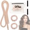 LEZED Heatless Hair Curler, Ricci Durante Notte， Fascia Per Capelli Con Riccioli Sottili， Adatto a Tutti i Tipi Capelli e Trame,Lunghezza Della Spalla o Risultati Ottimali Capelli Più Lunghi(Beige)