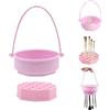 KASESSS 3 in 1 Pulisci Pennelli Make Up, Silicone Pulitore Pennelli Trucco, Lava Pennelli Make Up, Staccabile Pulizia Pennelli Make Up con Maniglia di Trasporto per Pulire Asciugatura e Stoccaggio