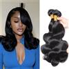 URBeauty Body Wave Human Hair Bundles 12A Raw Human Hair Extensions Quick Weave Bundles 100% Unprocessed Virgin Real Hair Natural Black (16 18 20 inches)