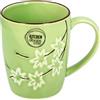 KITCHEN GOODS Mug verde con fiori bianchi in ceramica 375 g