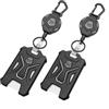 MNGARISTA Porta badge retrattile, portachiavi a moschettone resistente, supporto tattico per carte d'identità con bobina retrattile da 80 cm (Carabiner(2 Pack))