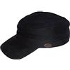Black Jungle Army cap in Pelle, Military Biker Cappuccio, One Size, (Nero)