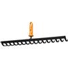 Fiskars Oneclick Rastrello 16 Denti, Accessorio per la Preparazione del Terreno di Semina, Cambio Senza Sforzo con un Solo Clic, Acciaio al Carbonio Temprato, Nero/Arancione, 1080678