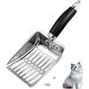 soodyoow Paletta per Lettiera Gatto, Paletta per lettiera per Gatti in Acciaio Inox, Paletta Lettiera Gatto, Robusta Paletta in Rete, Facile da Pulire, Adatta per Lettiera per Gatti, Nero