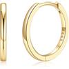 Silvora Orecchini Uomo Cerchio Argento 925, 16mm Orecchino Donna Oro Dorati a Cerchio per Anniversario Natale Compleanno