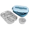 Yosoo Health Gear Set di contenitori per il pranzo a 4 griglie in acciaio inox, a prova di perdite, con scomparti, pentola, cucchiai e bacchette, contenitore portatile in metallo per alimenti con