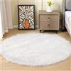 ORINOVA Tappeto Peloso Bianco Rotondo 150 cm Scendiletto Rug Morbido Tappeti Camera da Letto Lavabile in Lavatrice Moderno Salotto