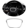 HIBEYO Adesivo per volante auto adatto per Audi A3 A4L A6L Q3 Q5 35TFSI Q7 in alluminio, logo sportivo, rivestimento volante, emblema decorativo interno, accessorio argento