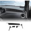 KUNGKIC Per Fiat 500/500C Abarth 595/595C 695/695C 2016-2024 Fiat 500E 2016-2019 Auto Console Centrale Dashboard Trim Fibra di Carbonio Adesivo Interno Accessori (Nero)