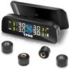 Avutrel Sistema di Controllo della Pressione dei Pneumatici (TPMS) 0-3.5 Bar, Caricamento Solare e USB, 5 modalità di Allarme con LCD e 4 Sensori Esterni - per Auto SUV Camper Rimorchi e Camion
