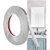 Hengrongshen Modanatura Adesiva per Pareti Argento Opaco (12M x 1cm) Facile da Tagliare e Incollare, Strisce Decorative Flessibili in PVC per Cornici, Specchi, Soffitti, Pavimenti, Armadi, Piastrelle