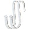 Brute Strength - Ganci a S con rivestimento in pelle pieno fiore - 2 pezzi - Bianco con cuciture bianche - Ganci da appendere in metallo in acciaio inox da 10 cm per cucina, officina, bagno