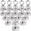 MIN CI Confezione da 18 ganci magnetici, extra resistenti, ganci magnetici al neodimio da 20 mm, forza di trazione 10 kg (22 libbre) magnete ad occhiello con ganci, supporto magnetico