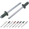 Marcopol Confezione da 100 rivetti ciechi verniciati 4,0 x 8 mm, testa a cupola, DIN 7337, rivetti in alluminio e mandrino in acciaio, rivetti pop (100, verde cromato RAL 6020)