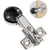Kisbeibi Cerniere per porte in vetro, 2 cerniere per porte di armadietti, cerniere invisibili, abbinate a viti a tazza da 26 mm (2 bracci dritti)