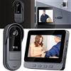 Winnes Videocitofono Senza Fili da Esterno,Video Campanello Citofoni con Telecamera 1080P 170° Ultra Grandangolo IP65,Video Spioncino con Schermo IPS 4,3'' Audio Bidirezionale,Nessun WiFi o APP