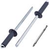 SKIR'CO (150 pz) Rivetti Ciecchi Verniciati 4,0 x 12 mm, Rivetti Ciecchi in Alluminio, DIN 7337, Testa a Cupola, Mandrin in Acciaio, Rivetti a Strappo (Grigio Antracite RAL 7016)