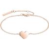 LIEBESKIND Berlin, bracciale da donna a forma di cuore, in acciaio inox, con ciondolo a forma di cuore, in diversi colori e finiture, idea regalo romantica, 21 cm, Acciaio inossidabile, Nessuna pietra