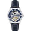 Thomas Earnshaw Orologio automatico da uomo con scheletro in pelle ES-8006, lunghezza 44 mm, Blu, Classico