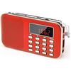 PRUNUS J-908 Radio Portatile Ricaricabile FM/AM(MW),Radiolina Portatili Digitale,Lettore Musicale MP3,Supporto USB/AUX/TF Card, Aggiunta Torcia di Emergenza (Rosso)