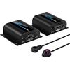 AGPTEK 1080P Estensore HDMI su CAT6/7/8 fino a 60m a 1080p | Extender HDMI, supporta Deep Color, 3D con telecomando IR (LKV372A)
