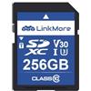 LinkMore Scheda SDXC 256 GB Memory Card per Macchina Fotografica, SD Card UHS-I, U3, V30, Classe 10, Velocità di lettura fino 98 MB/s, di scrittura fino 75 MB/s Scheda SD Macchina Fotografica