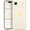 Wirvyuer Custodia Compatibile con iPhone AIR Cover Ragazze Oro Amore Cuore Custodia protezione fotocamera Morbido Silicone Cover Protettiva Antiurto Gold Love Case per iPhone 17 AIR Bianco