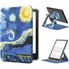 MoKo Custodia Girevole a 360° per 7 eBook Reader 12a Gen 2024, Retro Trasparente Staccabile Magnetica Regolabile con Auto Wake/Sleep, Non compatibile con TCL Remarkable Kobo, Notte Stellata