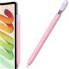 FAFALITHIC Cover in silicone compatibile con Apple Pencil (USB-C) Case, design poligonale, presa comoda, supporto magnetico (viola + rosa)