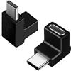 Mepsies Adattatore USB C 90 Gradi (2 Pezzi), Adattatore a Gomito USB-C 3.1 Femmina a Maschio, Adattatore USB C Angolo Retto Compatibile con MacBook iPhone 17/16/15 iPad Samsung Galaxy S25 S24 S23 A56 Telefoni