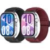 CHANRASI 2 Pezzi Cinturino Compatibile con Huawei Watch Fit 4 Pro/Fit 4/Fit 3 Uomini Donne,Regolabile Sportiva Nylon Elastico Cinturino per Huawei Watch Fit 4 Pro/Fit 4/Fit 3