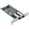 Euqvos Scheda di rete da 10GB per Intel X520-DA2/ X520-SR2 82599ES Chip, PCI Express 2.0 X8 porte Dual SFP+10 Gigabit (NIC) per Windows Server, Windows Vista, Linux, FreeBSD, VMware ESX/ESXi