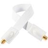 POPPSTAR - 1x 52 cm Passacavo per finestra cavo SAT, contatti dorati, molto sottile,2mm, bianco, con 2 quadratini adesivi