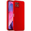 HULLIN Custodia per Telefono in Silicone Colorato, Adatta per Samsung Galaxy A22 5G (6.6) - Rosso Cina
