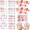 AffeGifts 120Pcs Unghie Finte per Bambini, Kit Unghie Bambina Bastone Sulle Unghies Copertura Completa Brevi Stampa Sulle Unghie per Ragazze Regalo Incantevole Decorazione Dell'arte Delle (Fiore, Colorato)