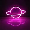 NIWWIN Luce Neon Pianeta Blu,luce di segnalazione al neon, Esports Room Atmosfera Luce，Alimentazione a batteria USB/3 AA,decorazione della stanza dei bambini, regalo di compleanno di Natale.