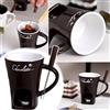 HBSFBH Tazza per Fonduta in Ceramica, 200 ml Fonduta Cioccolato Ceramica Set, Fonduta Formaggio con Candela e Forchette, Tazze per Fonduta di Cioccolato, Tazza per Fusione per Caramelle e Cioccolato (C)