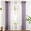 Woaboy 2 Pezzi Tende Voile Semi Trasparenti con Occhielli Tende Verticali Sfumate Poliestere Moderne Eleganti per Finestra Soggiorno Camera da Letto Balcone 140x225cm Viola