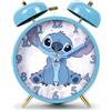 Disney Sveglia da Comodino Disney Stitch per Bambini, Doppia Campana, per Camera da Letto a Casa