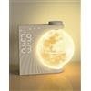 INSSISAIN Lampada da luna con sveglia luminosa,360° Lampada lunare Rotante,Sveglia e Macchina Sonora con Luce di Luna Notturna, Doppia Sveglia,Funzione Snooze,Luce Sveglia,10 Suoni Della Natura,8 Colori