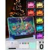 TechVizrs Lavagna LED Ricaricabile per Bambini, Lavagna per Messaggi Cancellabile | Lavagna Luminosa Trasparente con 7 Modalità di Illuminazione, Pennarello a 12 Colori, 30x20 cm