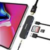 OBERSTER Adattatore USB C, 6 in 1 USB C HUB con HDMI 4K, USB 3.0, tipo C PD, lettore di schede SD/TF e presa audio per Windows, macOS, MacBook e laptop