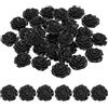 PATIKIL 20mm Rosa Fiore Resina Cabochon, 30 Pz Mini Rosa Fiore Flatback Resina per Scrapbooking DIY Artigianato Decorazione Custodia Telefono Gioielli, Nero