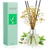 DIUFJAG Profumatore per Ambienti - Gelsomino Té Bianco,Diffusore Profumo Ambiente con 8 Bastoncini Fiori Secchi per Bagno,Appartamento 50ml