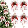 Capgoost 4 Pezzi Fiocchi Rossi Albero di Natale, 13x17cm Fiocchi per Albero di Natale con Pigne, Addobbi albero di natale, Nastro Fiocchetti per Natalizia Ghirlanda Decorazione Ornamenti Confezioni Regalo