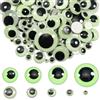 TOAOB THE ONE AND ONLY BABY TOAOB 200 Pezzi Occhi Adesivi Fluorescenti Autoadesivi Plastica Finti Mobili Bianco e Nero Occhietti 6mm a 30 mm per Fai da Te Lavoretti Scrapbooking Creazione Bambole Pupazzi Artigianato